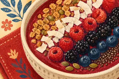 Berry Smoothie Bowl with Granola Topping