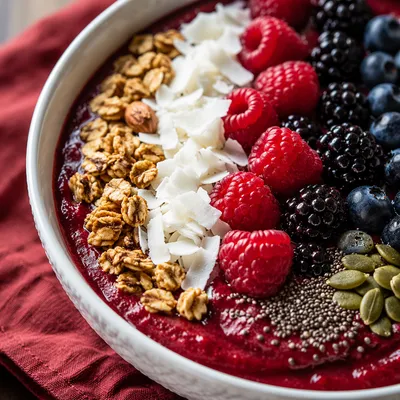 Berry Smoothie Bowl with Granola Toppings