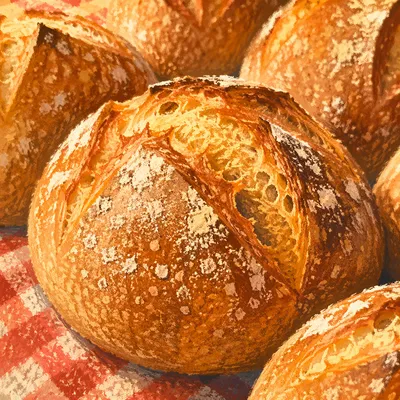 Rustic Artisan Sourdough Bread Texture Close-Up