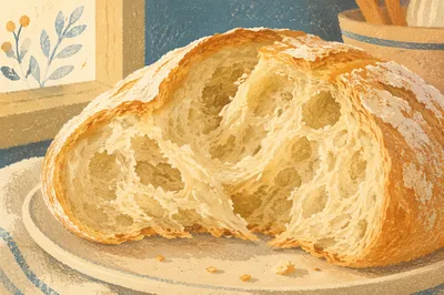 Artisanal Sourdough Crumb Texture Close-Up