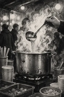 Steaming Night Market Street Food Stall