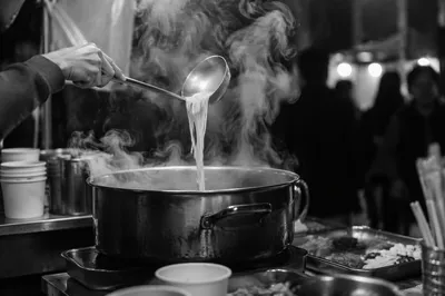 Steaming Night Market Street Food Stall