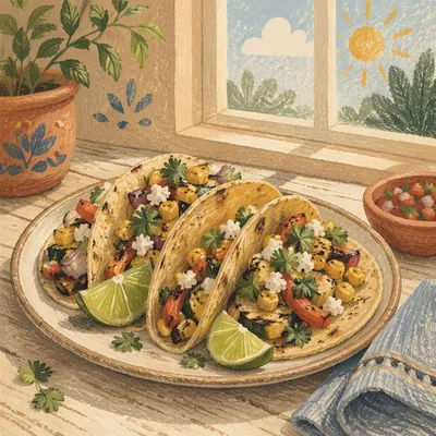 Rustic Tacos with Lime and Cilantro