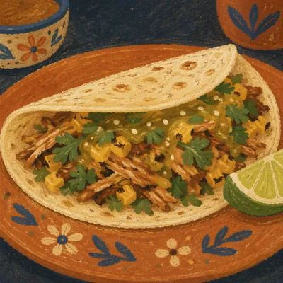 Fresh Taco With Lime and Cilantro