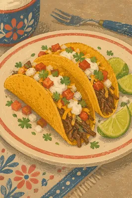 Crispy Beef Tacos with Lime and Cilantro