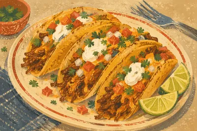 Crispy Beef Tacos with Lime and Cilantro