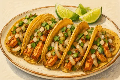 Golden Chicken Tacos With Lime and Cilantro