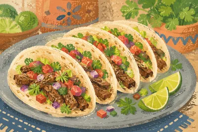 Fresh Beef Tacos with Lime and Cilantro