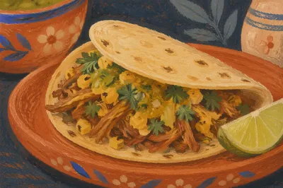 Fresh Taco with Lime and Cilantro