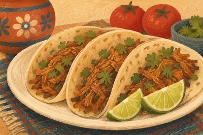 Warm Tacos with Lime and Cilantro