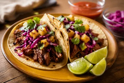 Fresh Braised Meat Tacos with Lime