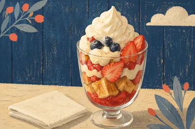 Waffle Strawberry Cream Dessert Parfait