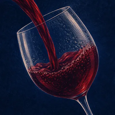 Elegant Red Wine Pour in Glass