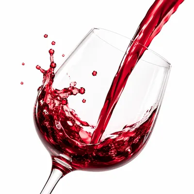 Elegant Ruby Wine Pour in Crystal Glass