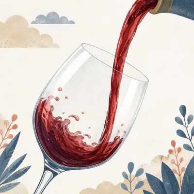 Elegant Red Wine Pour in Glass