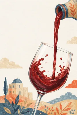 Elegant Red Wine Pour in Crystal Glass