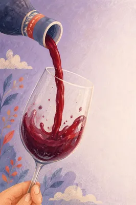 Elegant Red Wine Pour in Glass