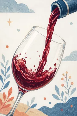 Elegant Red Wine Pour in Glass