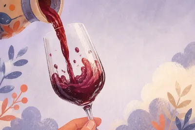 Elegant Red Wine Pour in Glass
