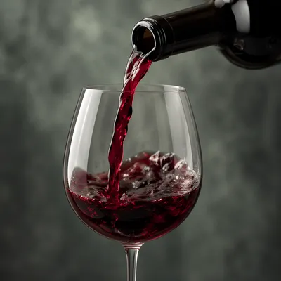 Elegant Red Wine Pour Close Up