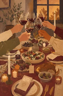 Elegant Wine Glasses Toast at Dinner