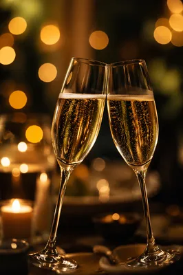 Elegant Champagne Toast at Candlelit Dinner