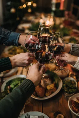Warm Wine Toast at Holiday Dinner