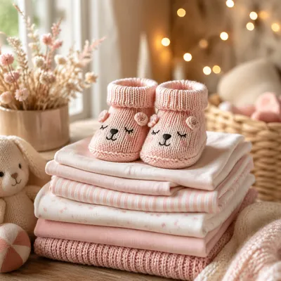 Pastel Baby Shower Booties and Decor