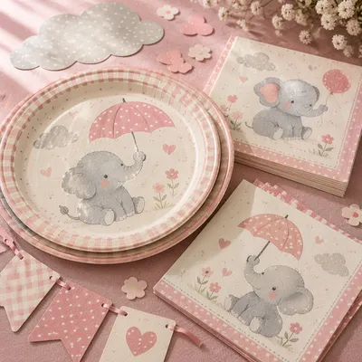 Pastel Baby Shower Table Decorations