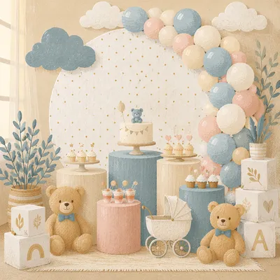 Pastel Baby Shower Dessert Party Decor