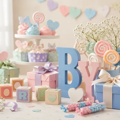 Pastel Baby Shower Dessert Table Decor