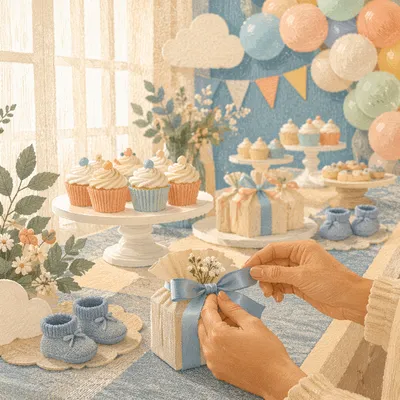 Pastel Baby Shower Fellowship Room Decorations