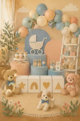 Pastel Baby Shower Dessert Party Display