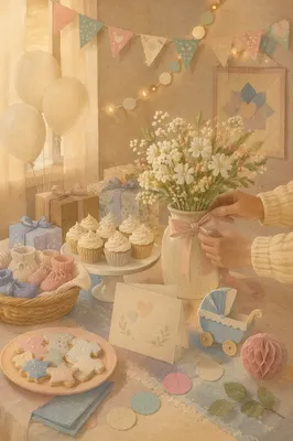 Pastel Holiday Baby Shower Dessert Table