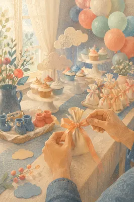 Pastel Baby Shower Fellowship Room Decorations