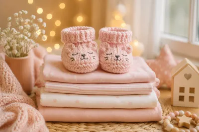 Pastel Baby Shower Booties by Warm Window