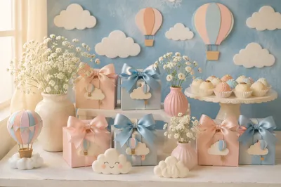 Pastel Baby Shower Dessert Table Display