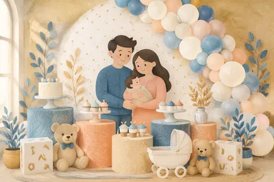 Pastel Baby Shower Dessert Table Decor