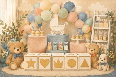 Pastel Baby Shower Dessert Party Decor