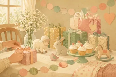 Pastel Baby Shower Holiday Table Decor