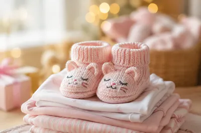 Pastel Baby Shower Booties and Decor