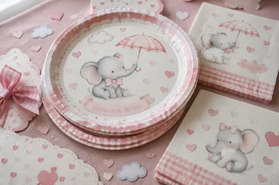 Pastel Baby Shower Party Decorations Flat Lay