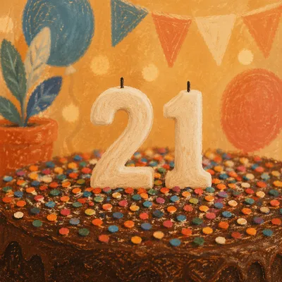 Chocolate Birthday Cake With 21 Candles