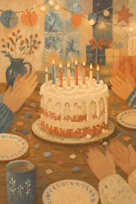 Cozy Birthday Cake Candlelight Celebration