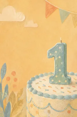 Pastel Birthday Cake Candle Celebration