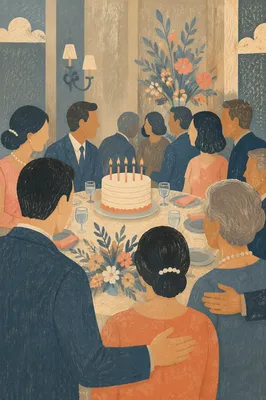 Elegant Birthday Fellowship Dinner with Candlelit Cake