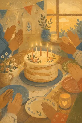 Church Fellowship Birthday Cake Celebration