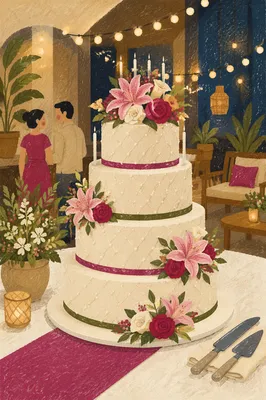 Elegant Floral Birthday Cake Celebration