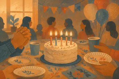 Warm Birthday Cake Prayer Celebration