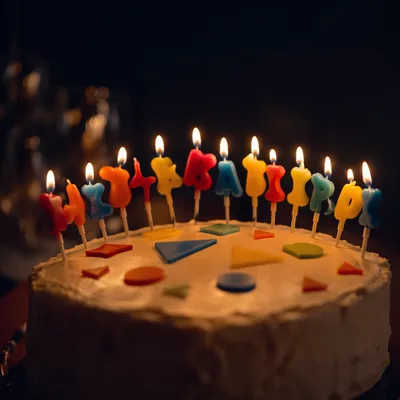 Warm Candlelit Birthday Cake Celebration